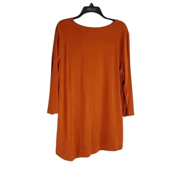 {Chico's} Size 2 Women's Blouse Zenergy by Chico's Long Sleeve Rust Orange Brown - Picture 3 of 9